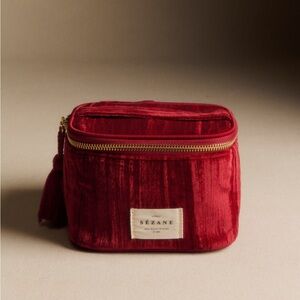 Sézane MINI VANITY CASE CRUSHED VELVET New Never Used